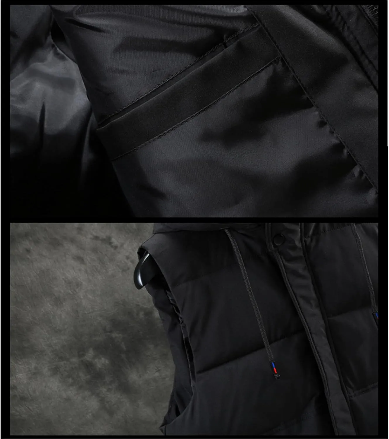 SaoBiiu Autumn Winter Men Vest Hooded Cotton Padded Sleeveless Jackets Warm Zipper Waistcoat