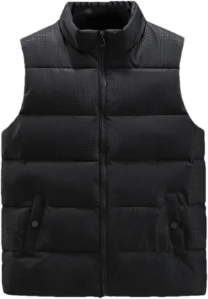 SaoBiiu Autumn Winter Vest Men Stand Collar Cotton Padded Sleeveless Jacket Men Casual Warm Winter Waistcoat