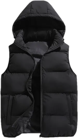 SaoBiiu Hooded Vest Jacket Men Puffer Jacket Sleeveless Cotton Padded Jackets Warm Thicken Waistcoa
