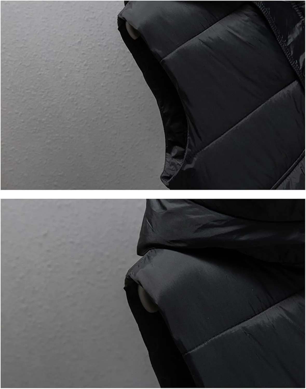 SaoBiiu Men's Cotton Padded Vest Hooded Zipper Stand Collar Sleeveless Jackets Casual Men Winter Waistcoat