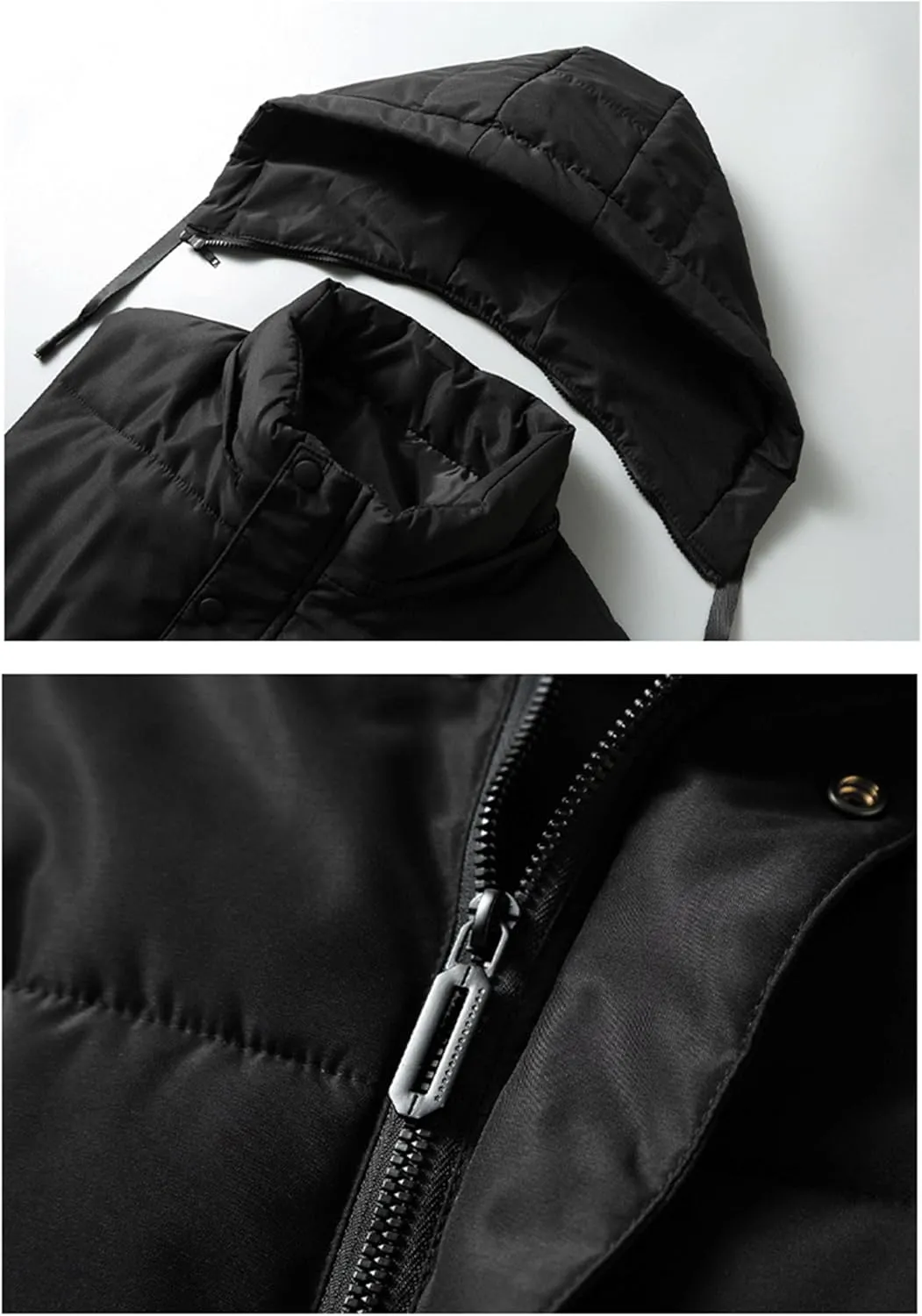 SaoBiiu Men's Winter Sleeveless Jackets Hooded Thick Warm Cotton Padded Vests Men Coat With Big Pockets