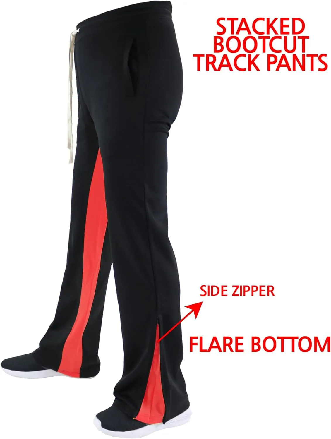 SCREENSHOT Track Pants 3202 Mens Streetwear Premium Stacked Flare Fit Urban Track Pants Workout Athletic Bottoms