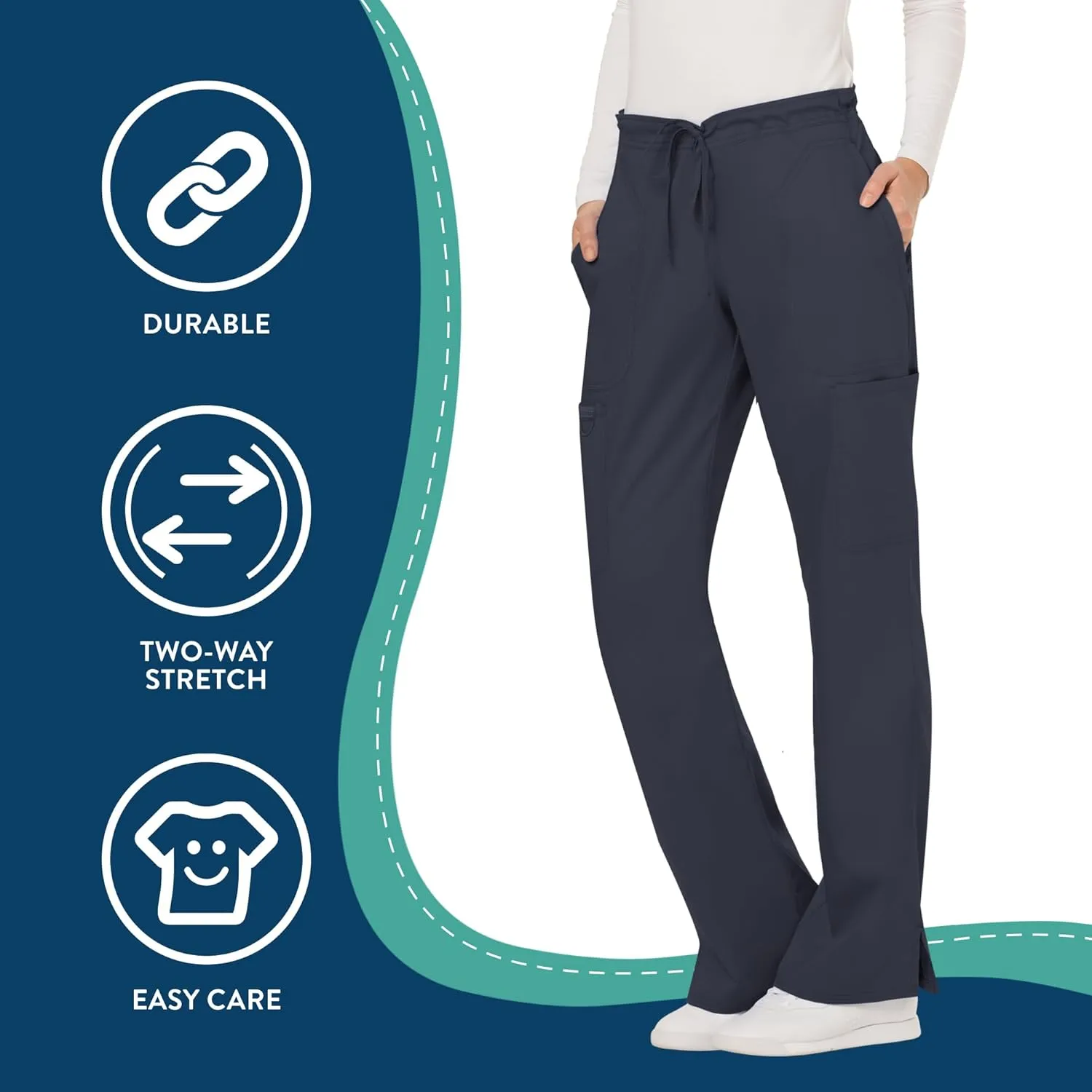 Scrubs for Women Workwear Revolution, Drawstring Scrub Pants, Soft Stretch WW120