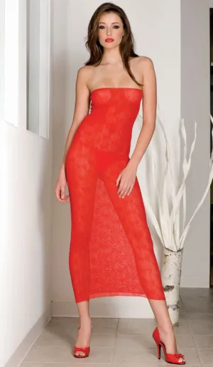 Seamless Bow Lace Tube Dress