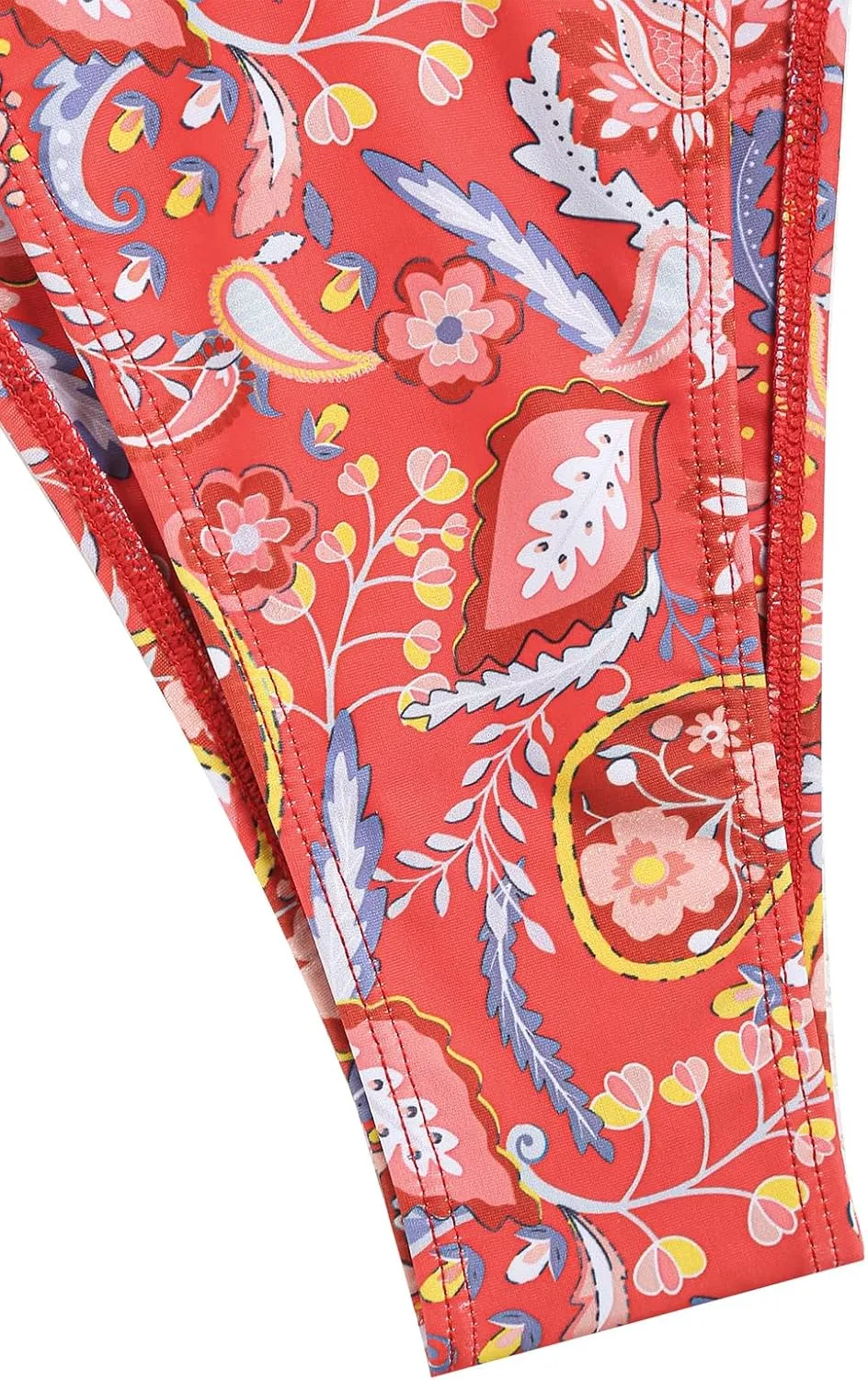 seamoly Tie Side Floral Smocked Shirred Triangle Bikini Set