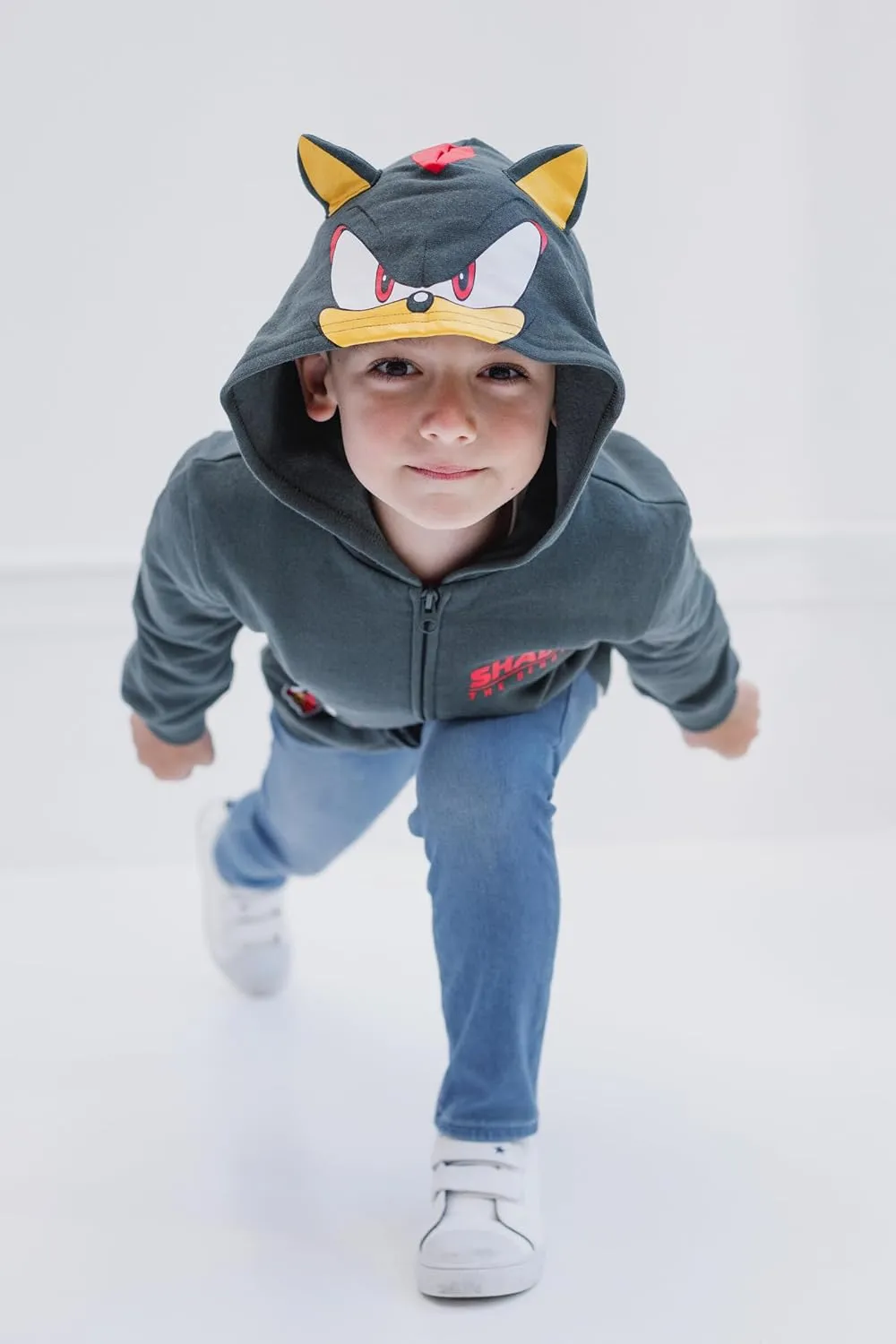 SEGA Sonic the Hedgehog Shadow Knuckles Fleece Zip Up Hoodie Toddler to Big Kid
