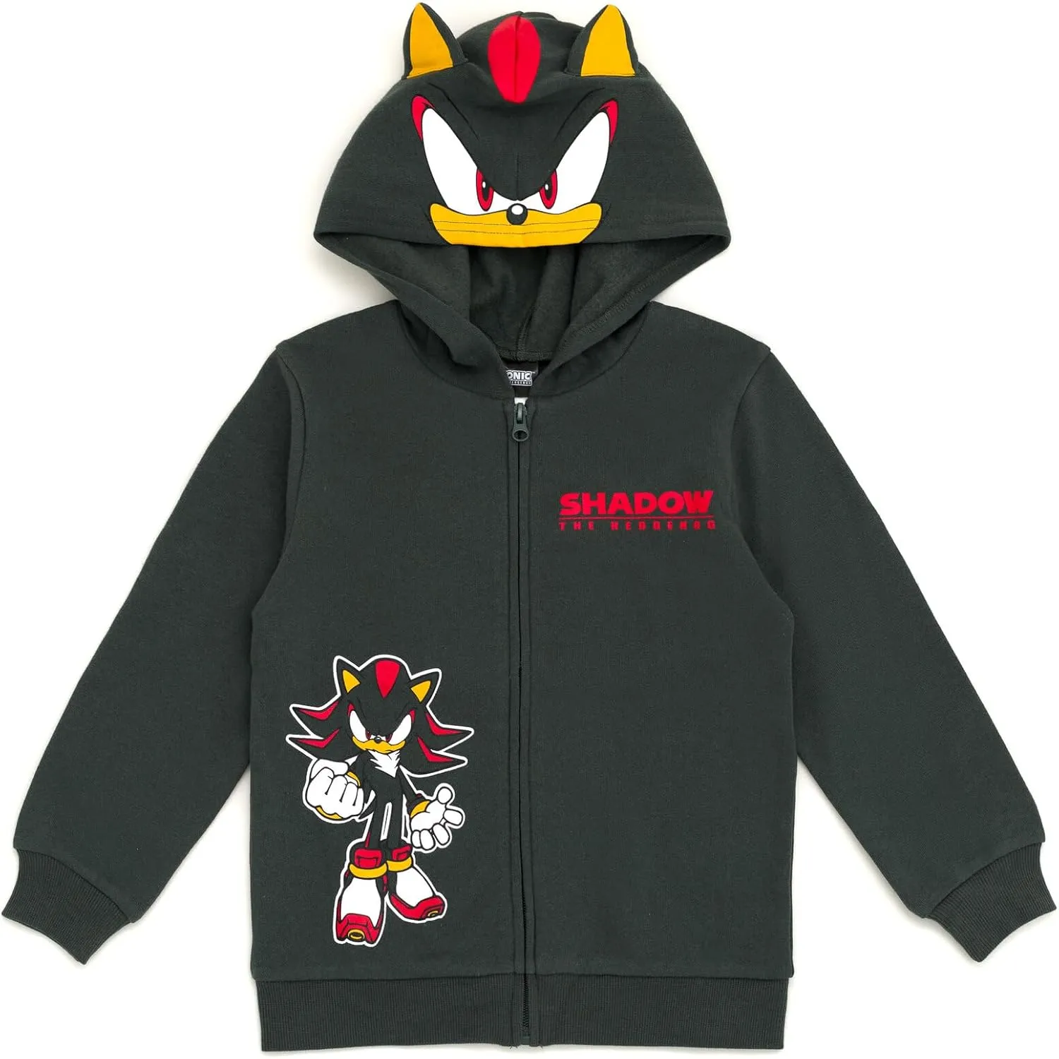 SEGA Sonic the Hedgehog Shadow Knuckles Fleece Zip Up Hoodie Toddler to Big Kid