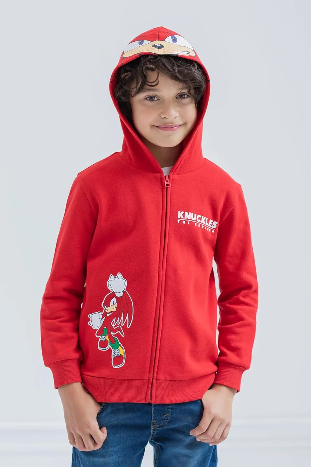 SEGA Sonic the Hedgehog Shadow Knuckles Fleece Zip Up Hoodie Toddler to Big Kid