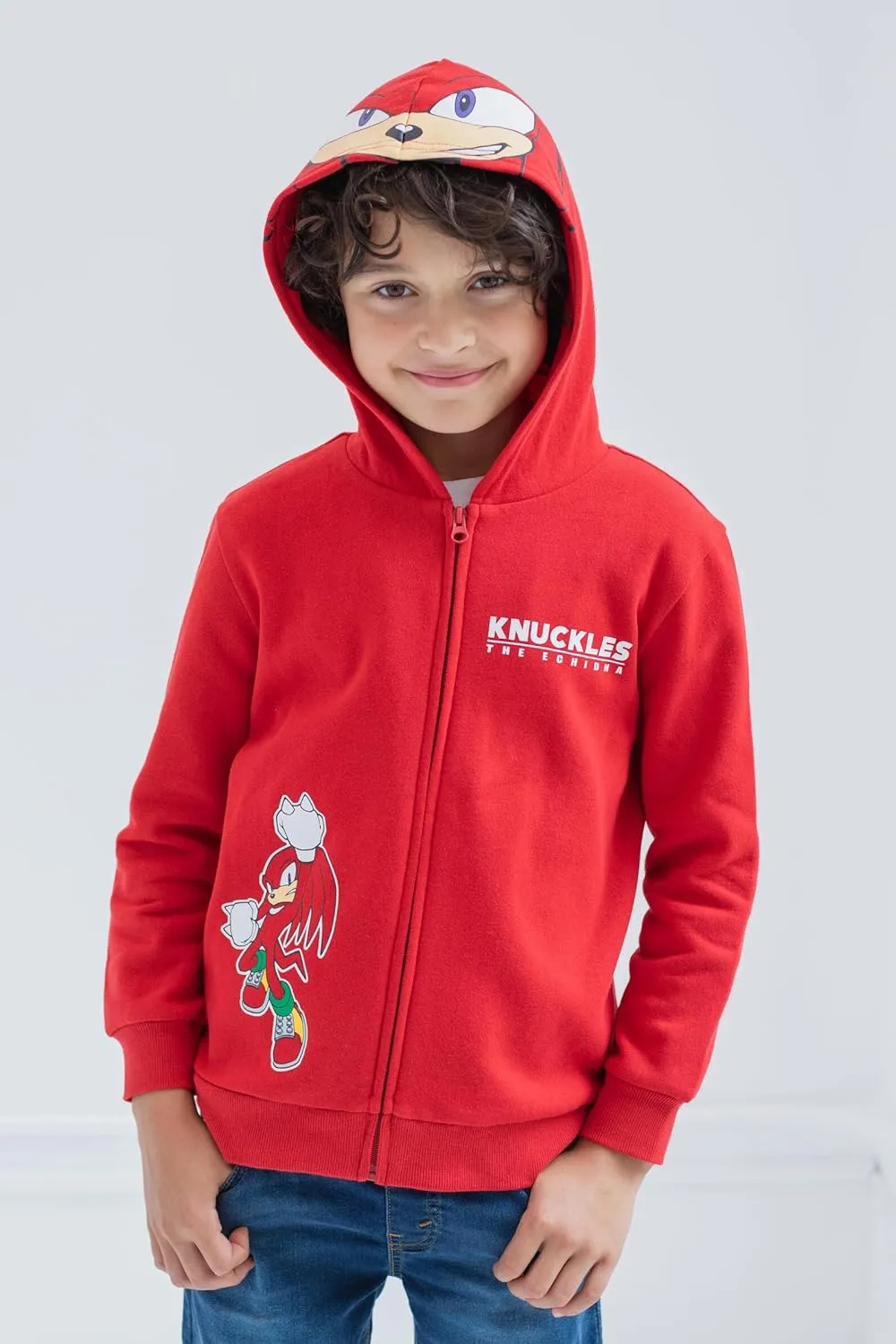 SEGA Sonic the Hedgehog Shadow Knuckles Fleece Zip Up Hoodie Toddler to Big Kid