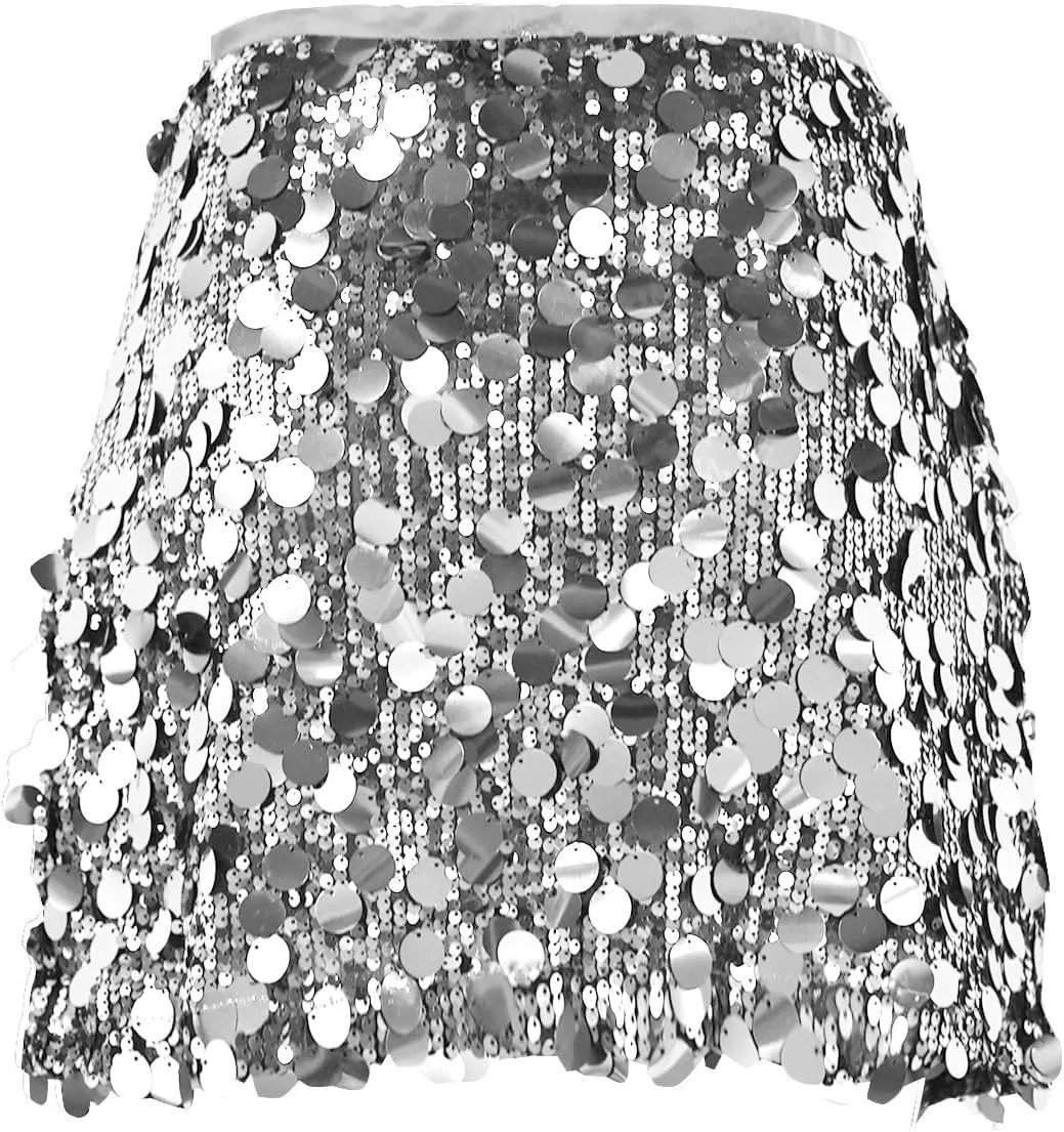 Sequin Sparkly Sexy High Cut Pencil Glitter Basic Formal Rave Skort for Women Midi Skort Women 2025 Trendy Y2K