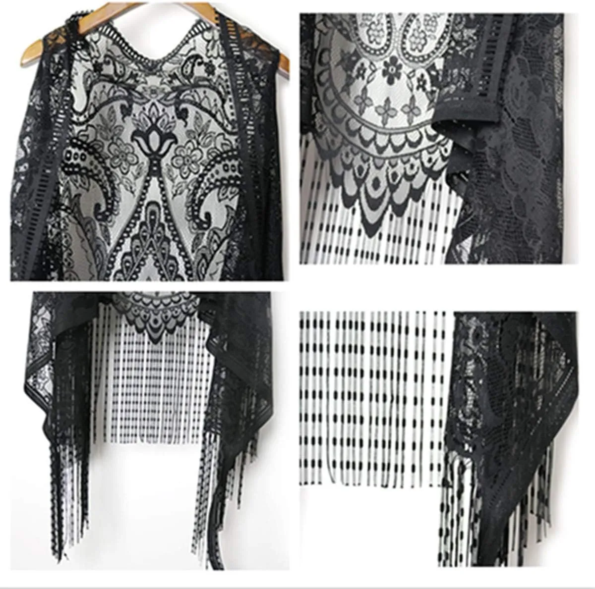 Sexy Lace Cardigan Women Vest Casual Hollow Out Perspective Plus Size Irregular Long Beach Elegant Tops Waistcoat