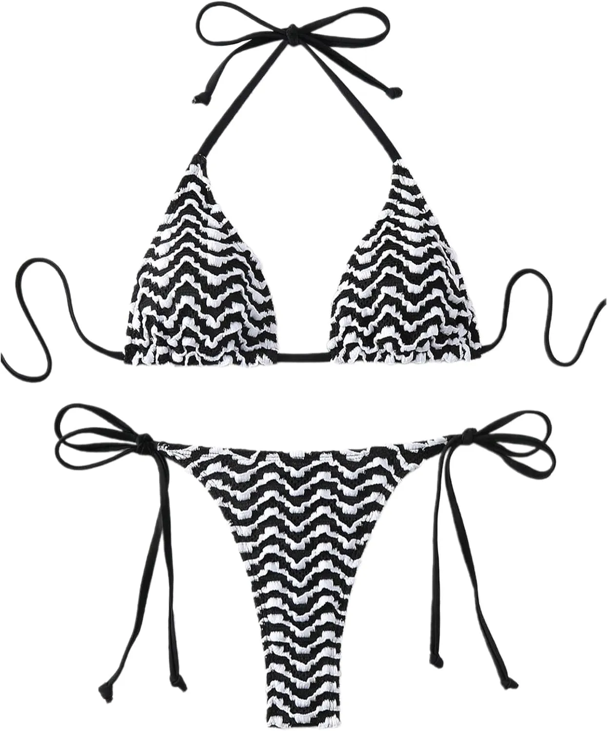 SHENHE Women's 2 Piece Swimsuit Floral Print Halter Tie Side Triangle Bikini Set
