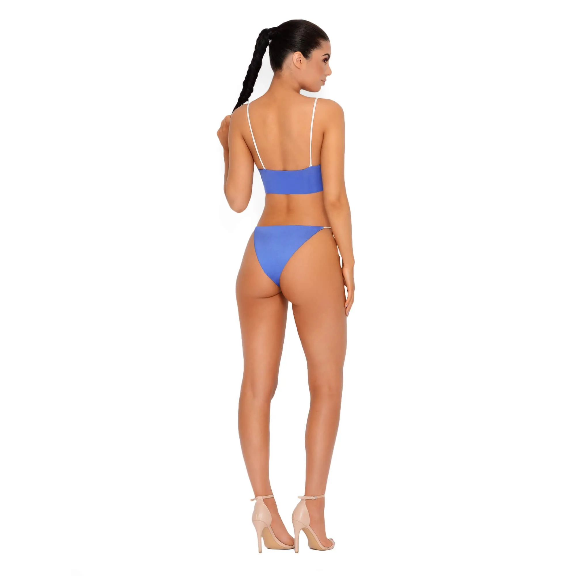 Show Em Your Knotty Side High Leg Bikini Bottoms in Blue