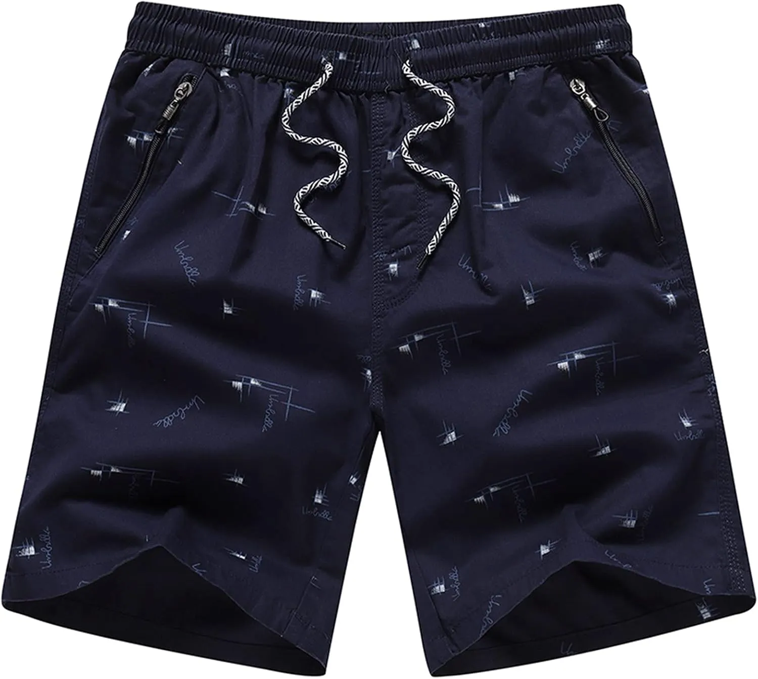 Sinzelimin Shorts for Men's Summer Casual Sport Sweatpant Drawstring Elastic Waist Short Cargo Pants Five-Point Beach Pants