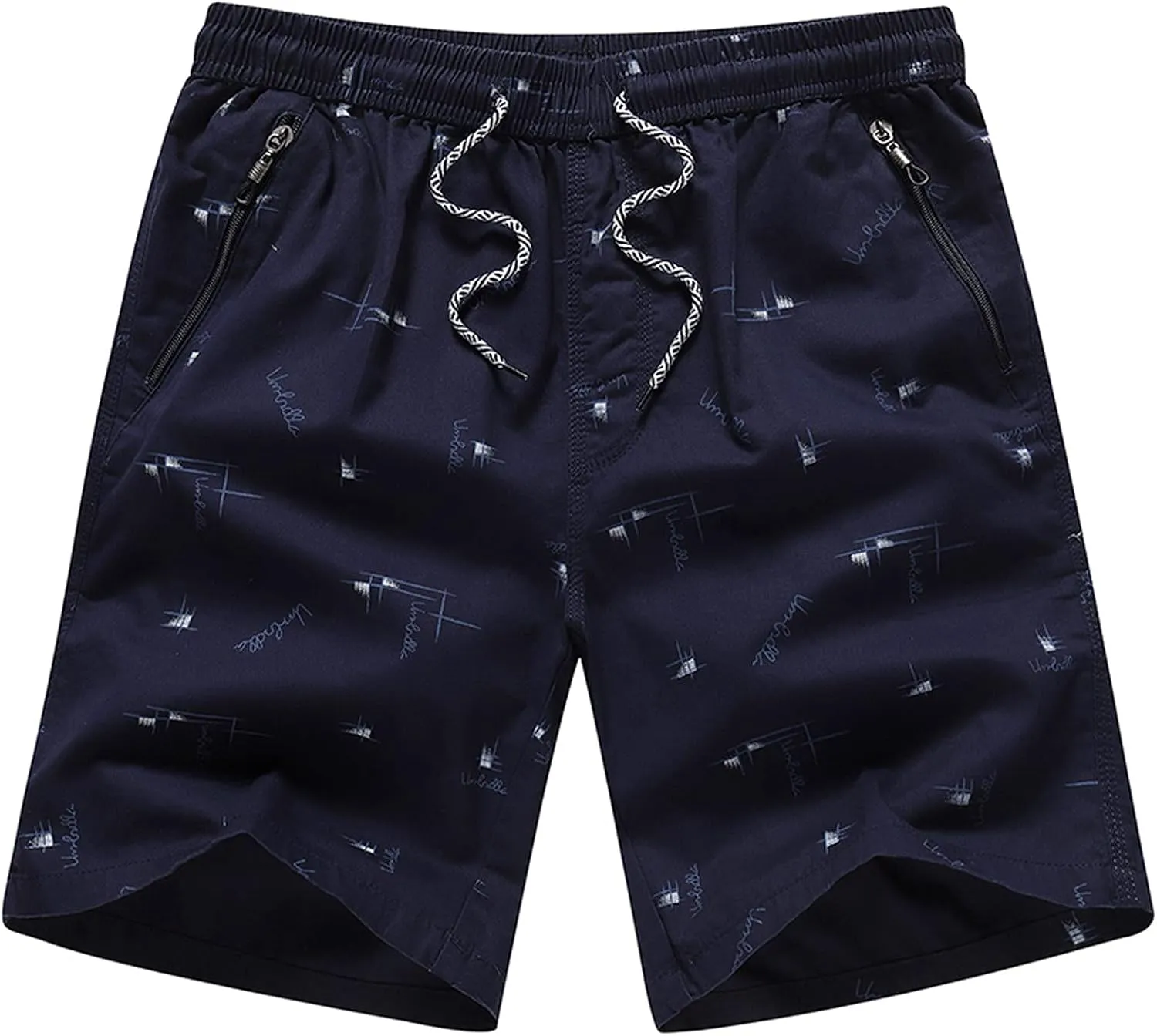 Sinzelimin Shorts for Men's Summer Casual Sport Sweatpant Drawstring Elastic Waist Short Cargo Pants Five-Point Beach Pants