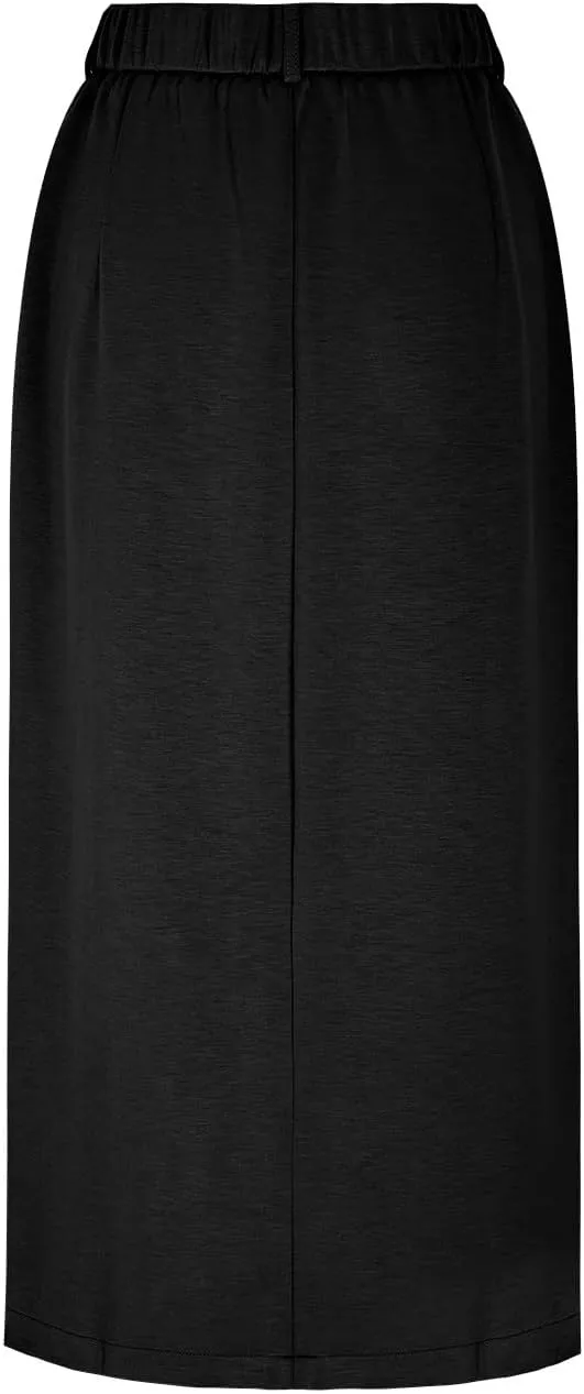 Skirts for Women Midi Bodycon Work Elegant Sexy High Cut Slit Pencil Plain Skirt Women 2025