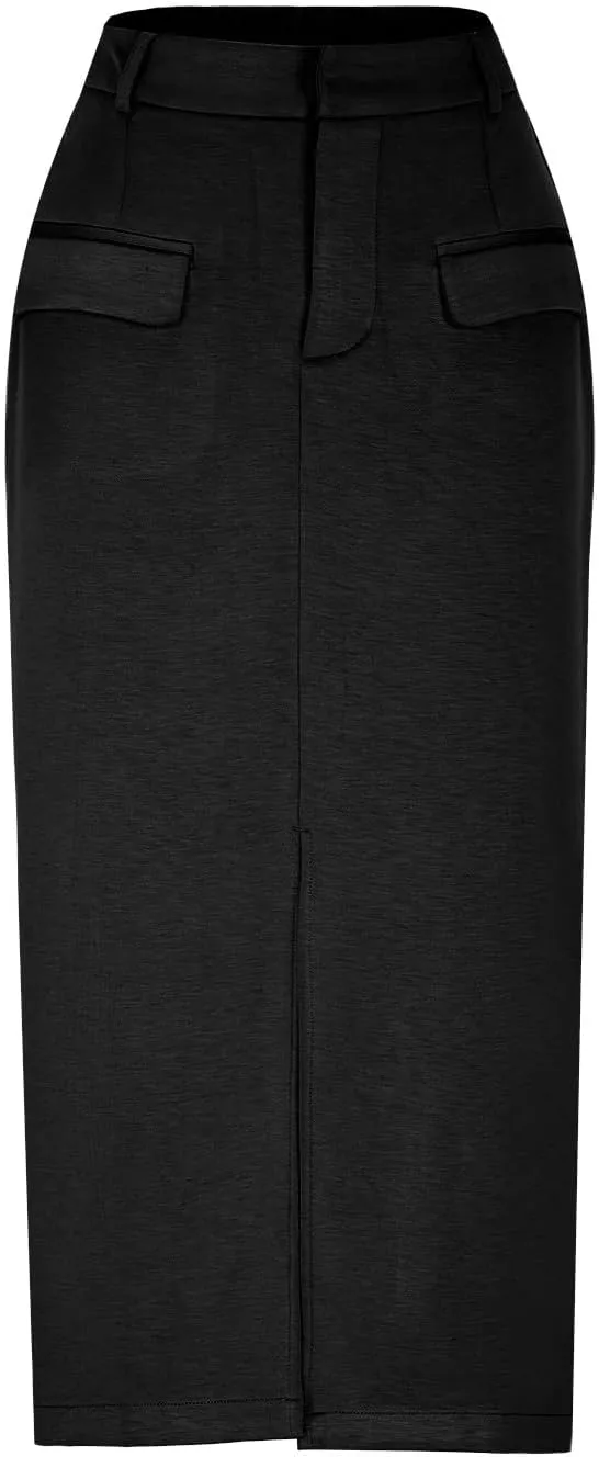 Skirts for Women Midi Bodycon Work Elegant Sexy High Cut Slit Pencil Plain Skirt Women 2025