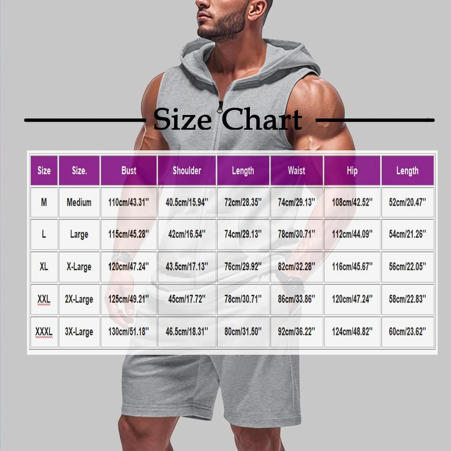 Sleeveless Hoodies for Men Zip Up 2 Piece Set Outfits Workout Hoodie Shorts Hooded Tank Tops Gym Tracksuit Sweatsuits