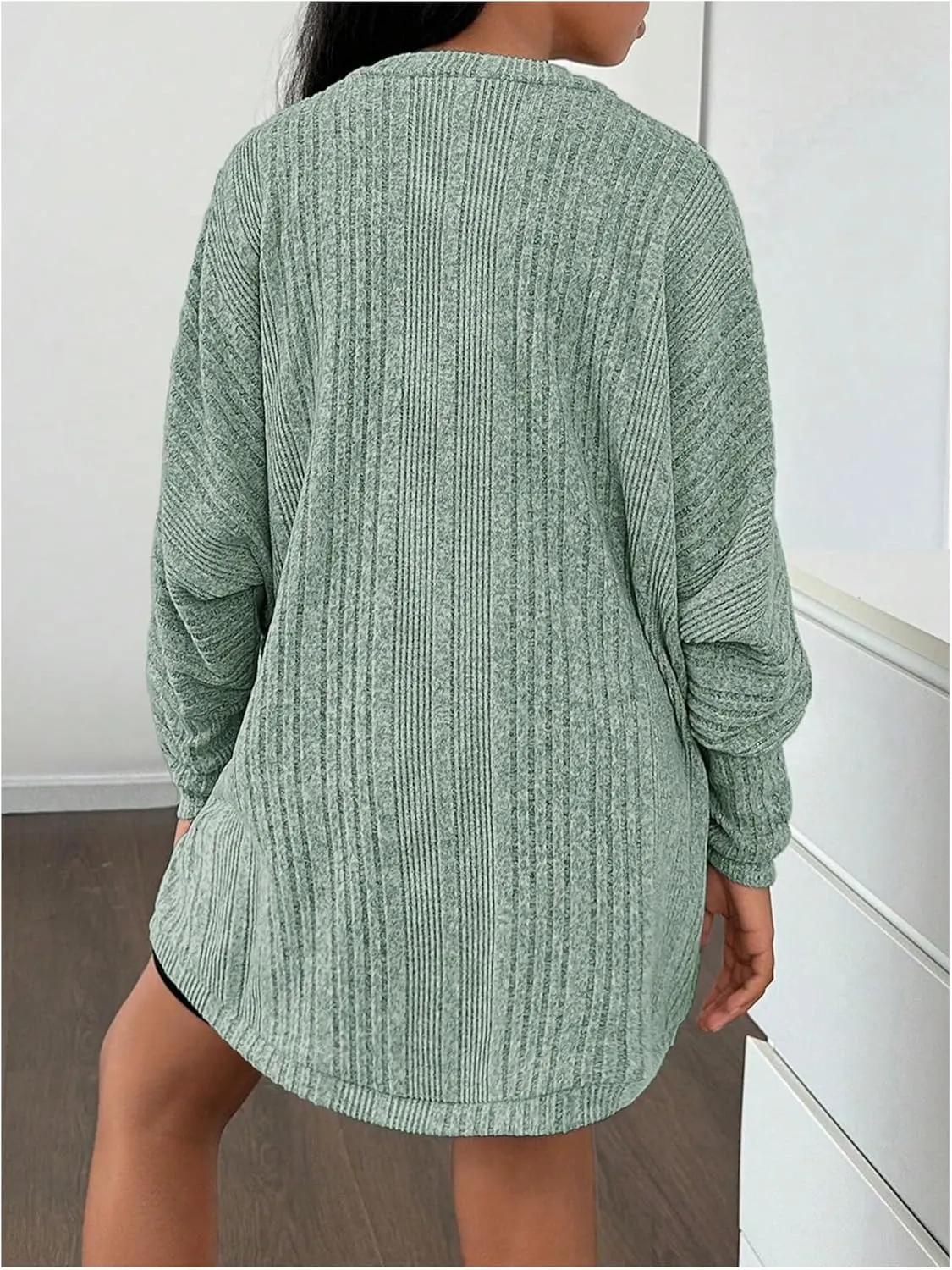 SOLY HUX Girl's Long Sleeve Knitted Cardigan Jacket Open Front Sweater Fall Winter Coat Outerwear