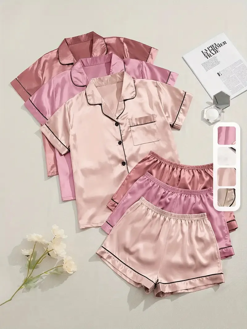 SONYA™ - COMFORTABLE SATIN LOUNGEWEAR 3PCS SET