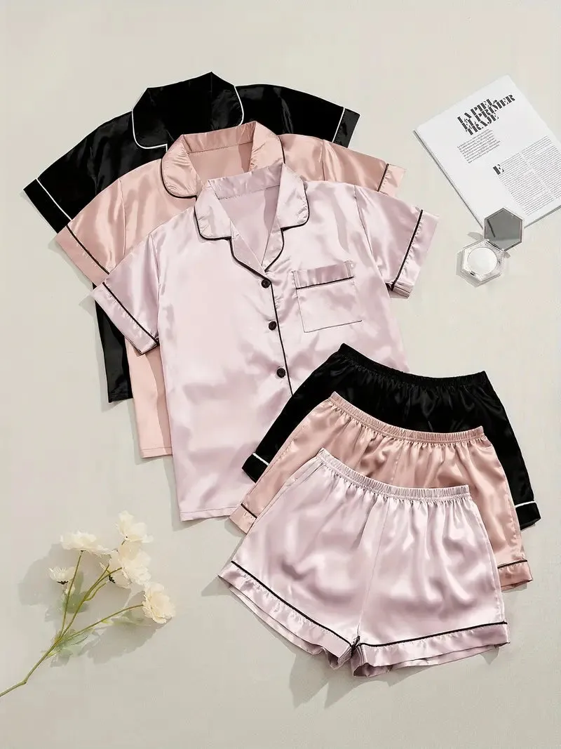 SONYA™ - COMFORTABLE SATIN LOUNGEWEAR 3PCS SET