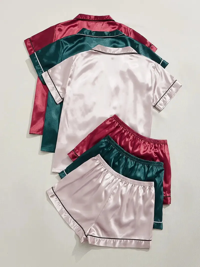 SONYA™ - COMFORTABLE SATIN LOUNGEWEAR 3PCS SET