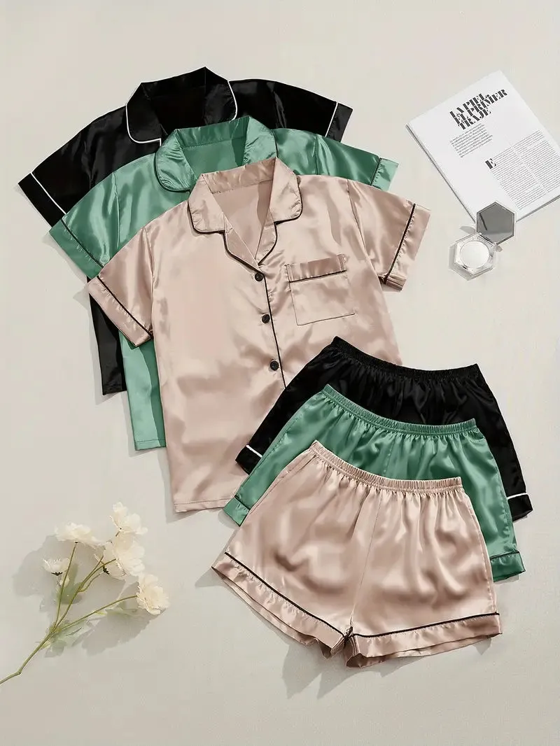 SONYA™ - COMFORTABLE SATIN LOUNGEWEAR 3PCS SET