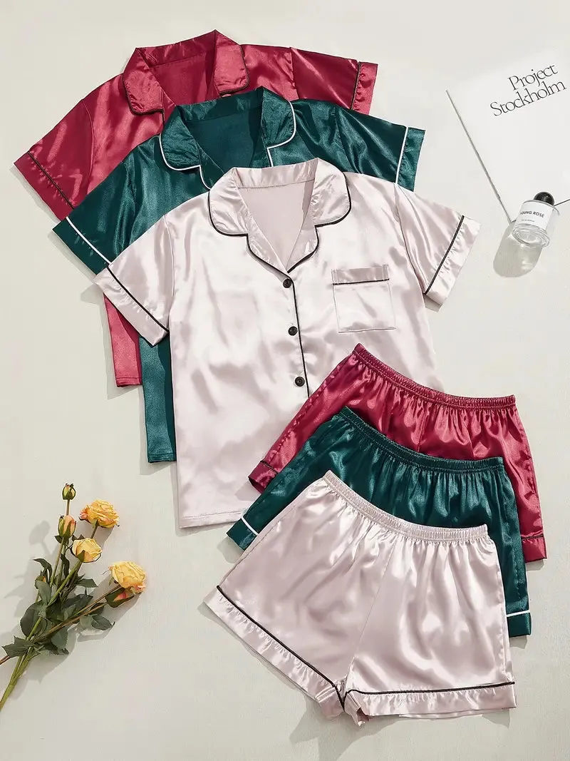 SONYA™ - COMFORTABLE SATIN LOUNGEWEAR 3PCS SET