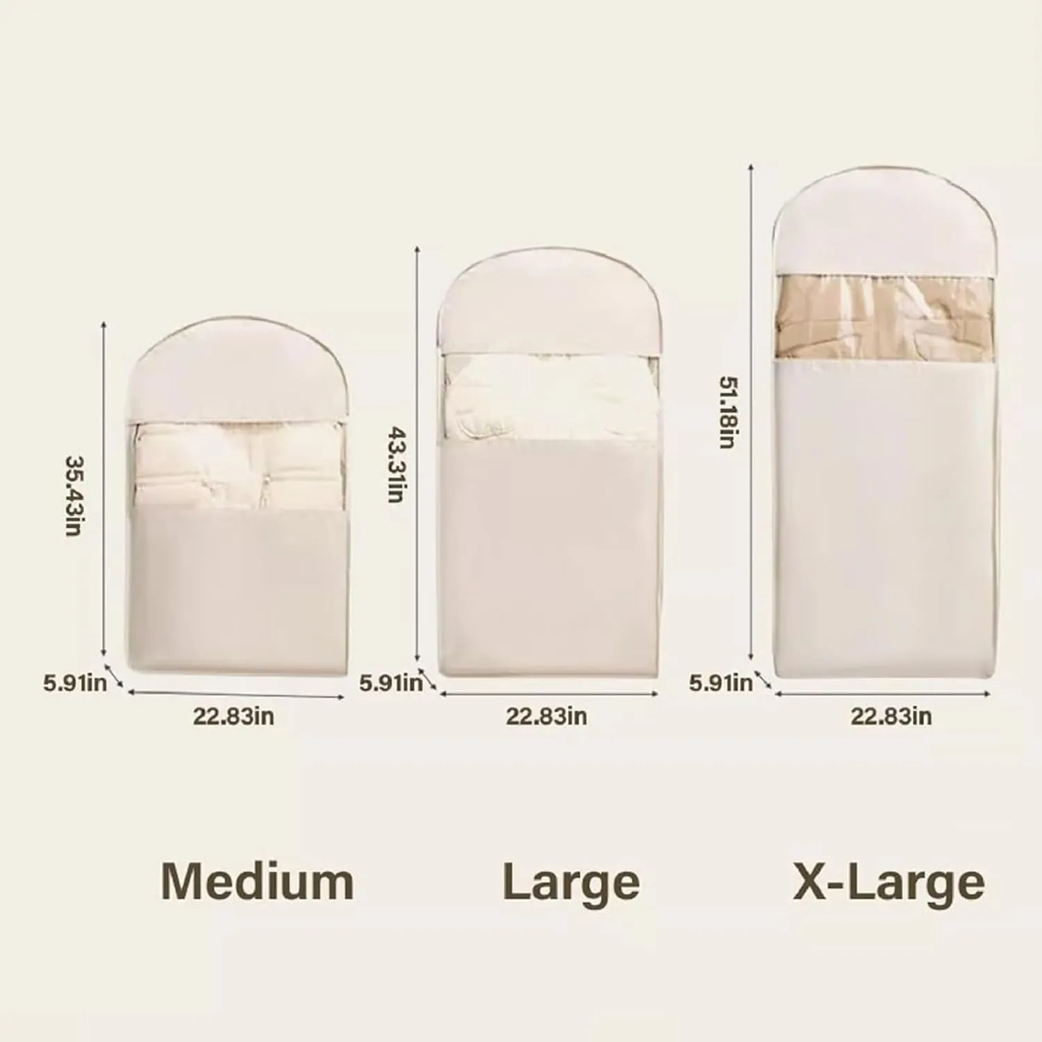 Space Saving Hanging Garment Bag with Self Compression Zipper, Dust Cover Clothes Bags for Down Coat, 1/3 Pcs Space Saver Closet Organizers (Pink,Medium)