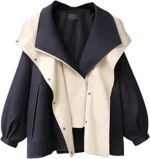 Spring And Autumn Women's Mid-Length Trench Coat Hooded Zipper Loose Jacket Korean Version Fashion