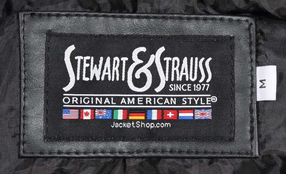Stewart & Strauss Original Retro Varsity Letterman Jacket Since 1977 (11 Team Colors) Wool & Leather XXS to 6XL,Original