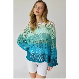 Striped Crochet Knit Top