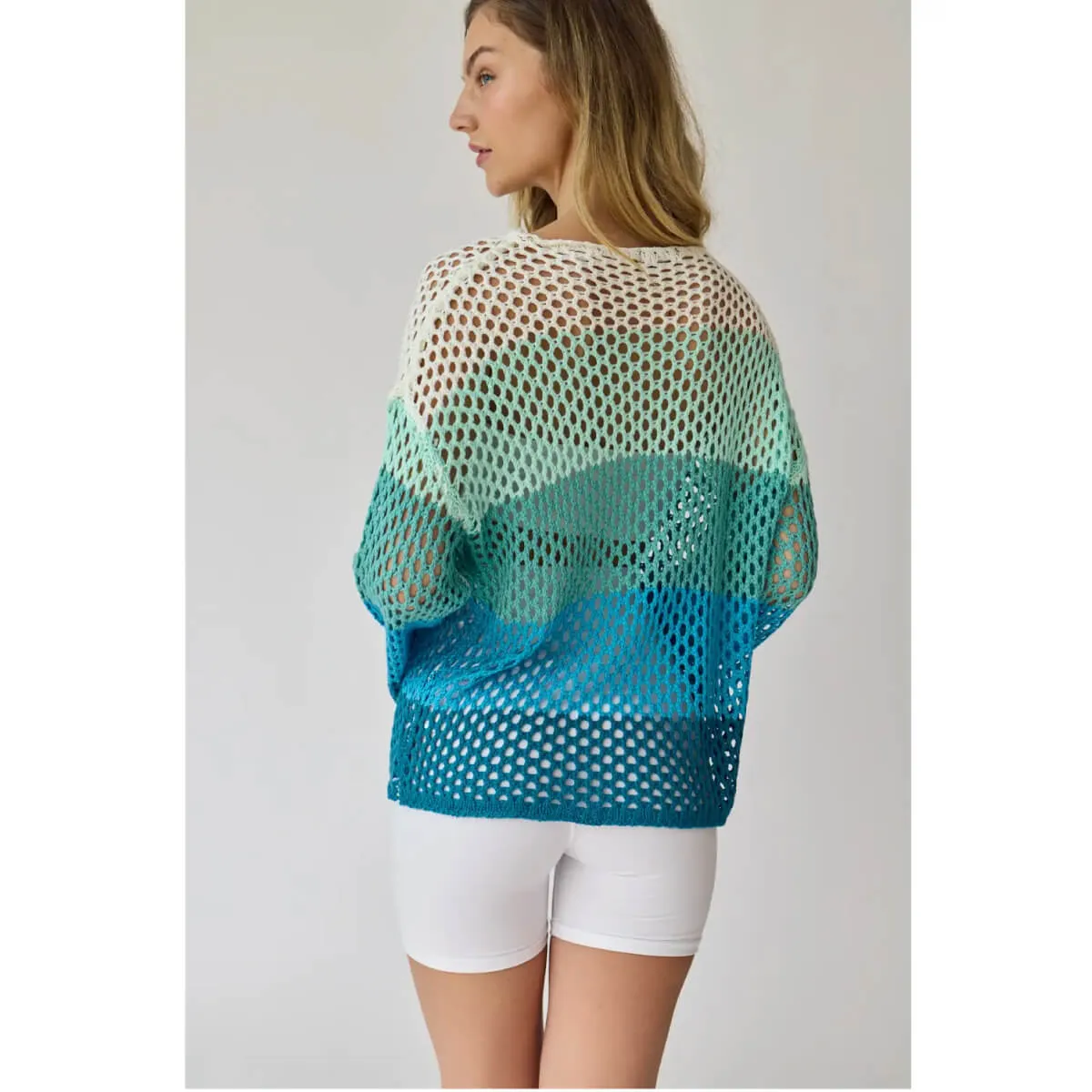 Striped Crochet Knit Top