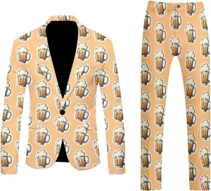 Suits for Men Suit Fashion Casual Printed Coat Vest Pants Suit Formal Work Suit Winter Windeproof Suit Men Slim Fit