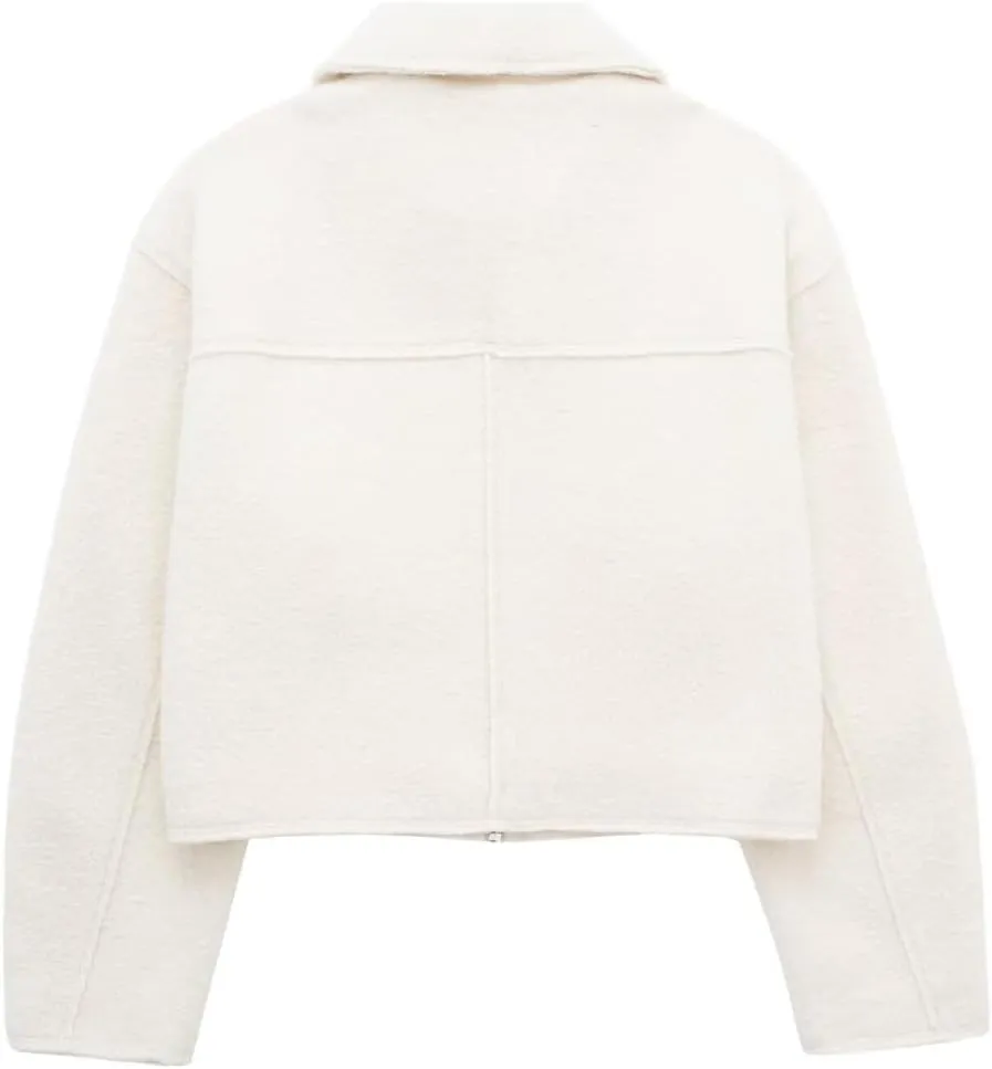 Sumleno Womens Trendy Cropped Bomber Jacket Turn-Down Collar Zip Up Long Sleeve Y2k Varsity Jackets Fall Winter Outfits