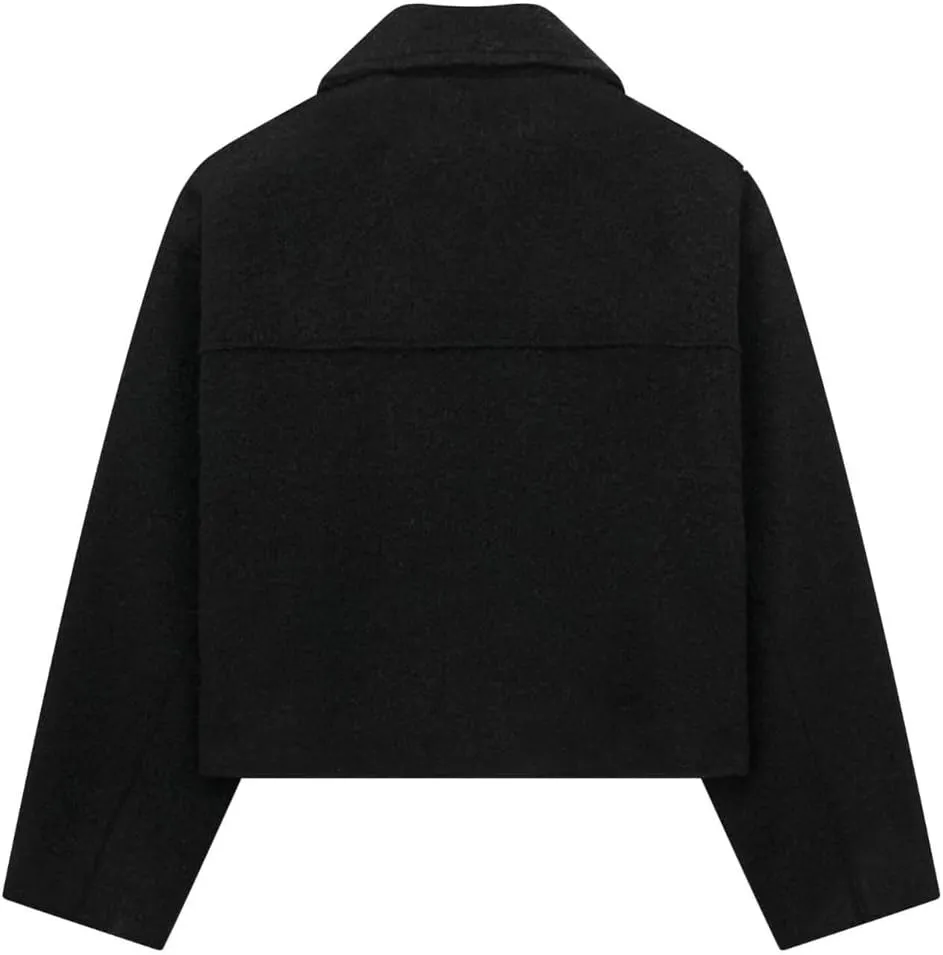 Sumleno Womens Trendy Cropped Bomber Jacket Turn-Down Collar Zip Up Long Sleeve Y2k Varsity Jackets Fall Winter Outfits