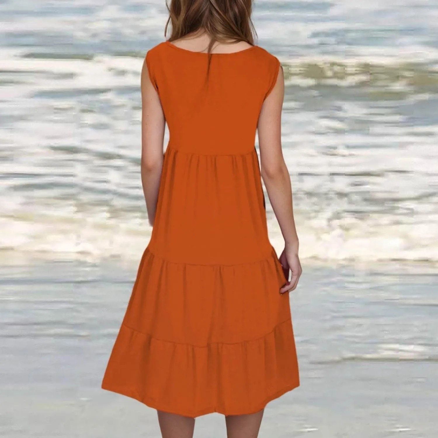 Summer Dresses for Women 2025 Trendy Plus Size Sleeveless Cute Sundresses Casual Loose Boho Beach Flowy Midi Dress