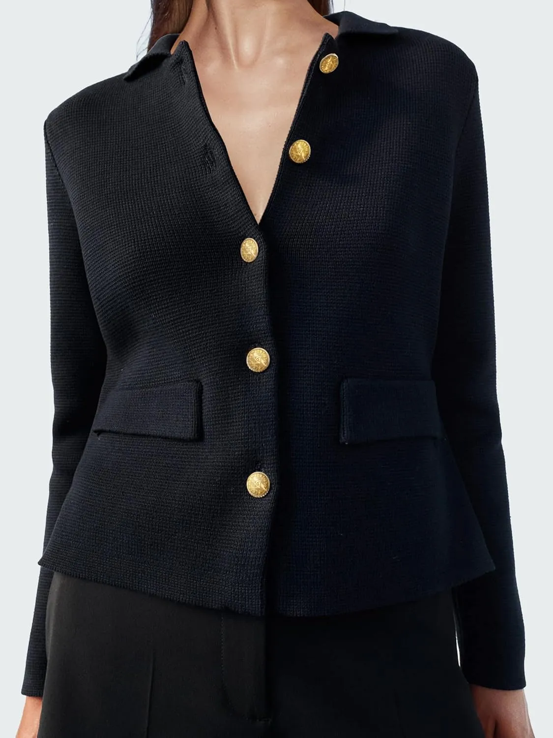 SuperPrity Cardigan Sweaters for Women Long Sleeve Lightweight Cropped Knit Blazer Button Jacket 2024 Fashion Fall Outfits