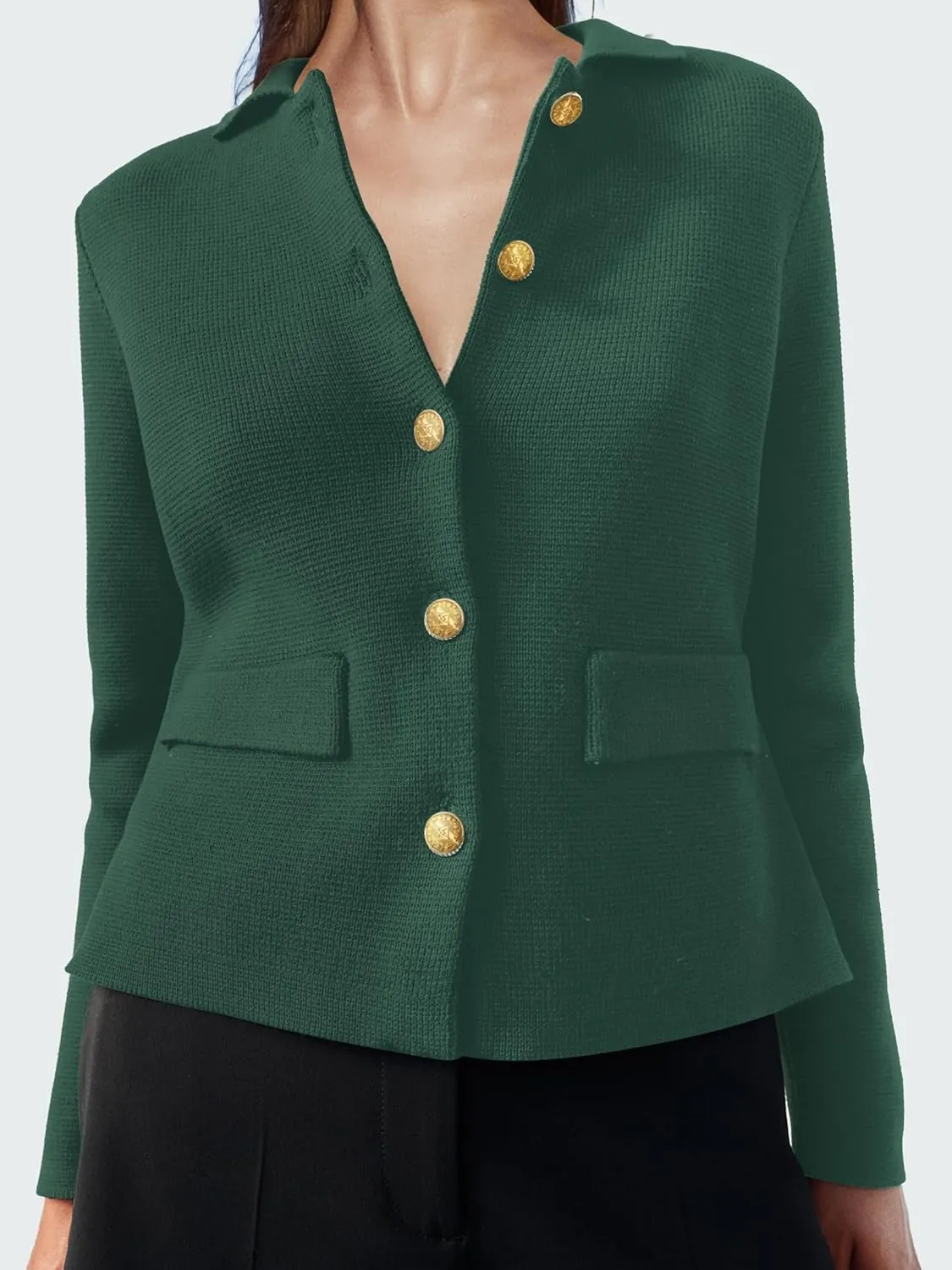 SuperPrity Cardigan Sweaters for Women Long Sleeve Lightweight Cropped Knit Blazer Button Jacket 2024 Fashion Fall Outfits