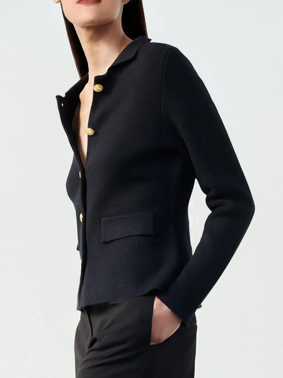 SuperPrity Cardigan Sweaters for Women Long Sleeve Lightweight Cropped Knit Blazer Button Jacket 2024 Fashion Fall Outfits