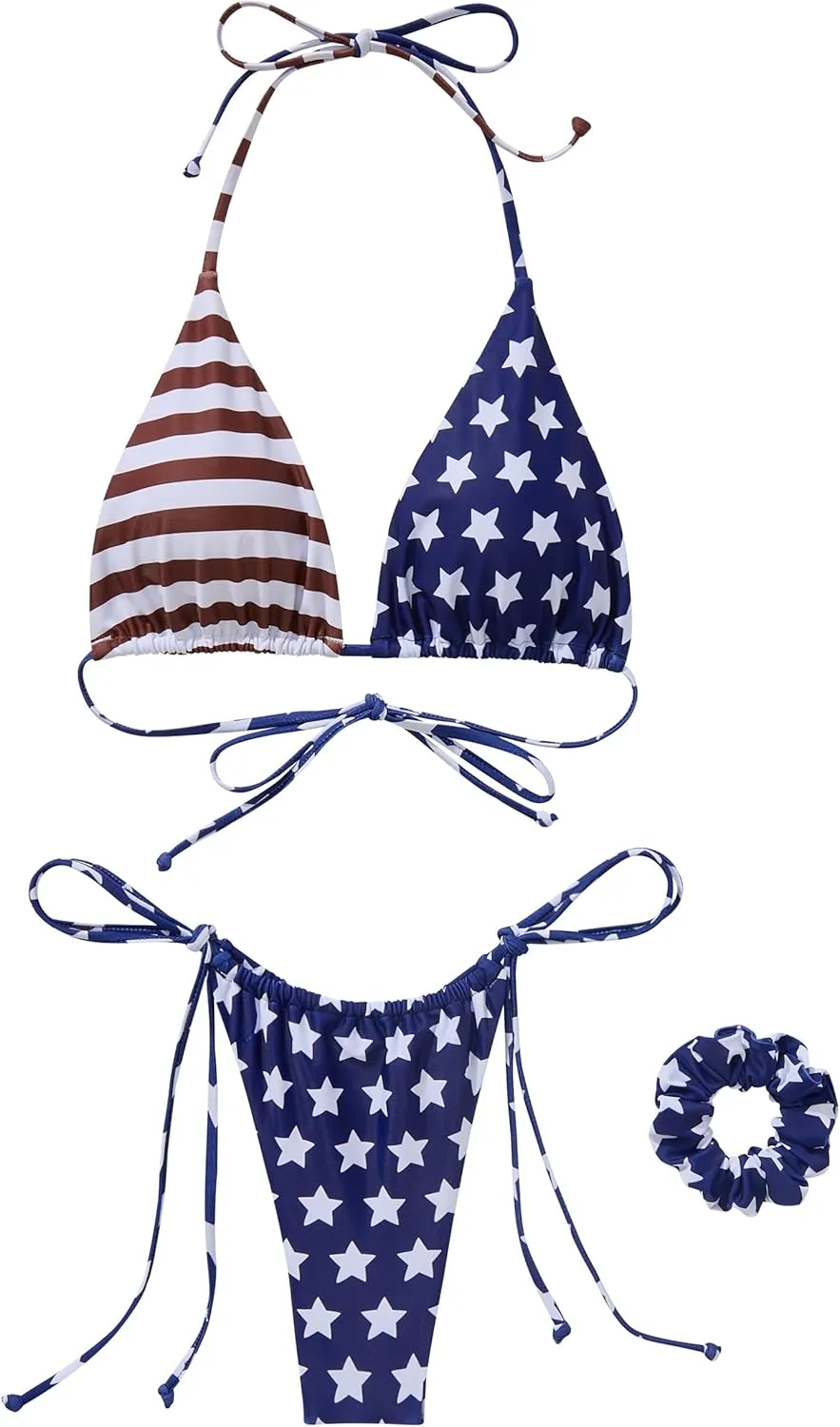 SUUKSESS Women String Bikini Set Tie Side Thong Sexy Halter Swimsuits 2 Pieces