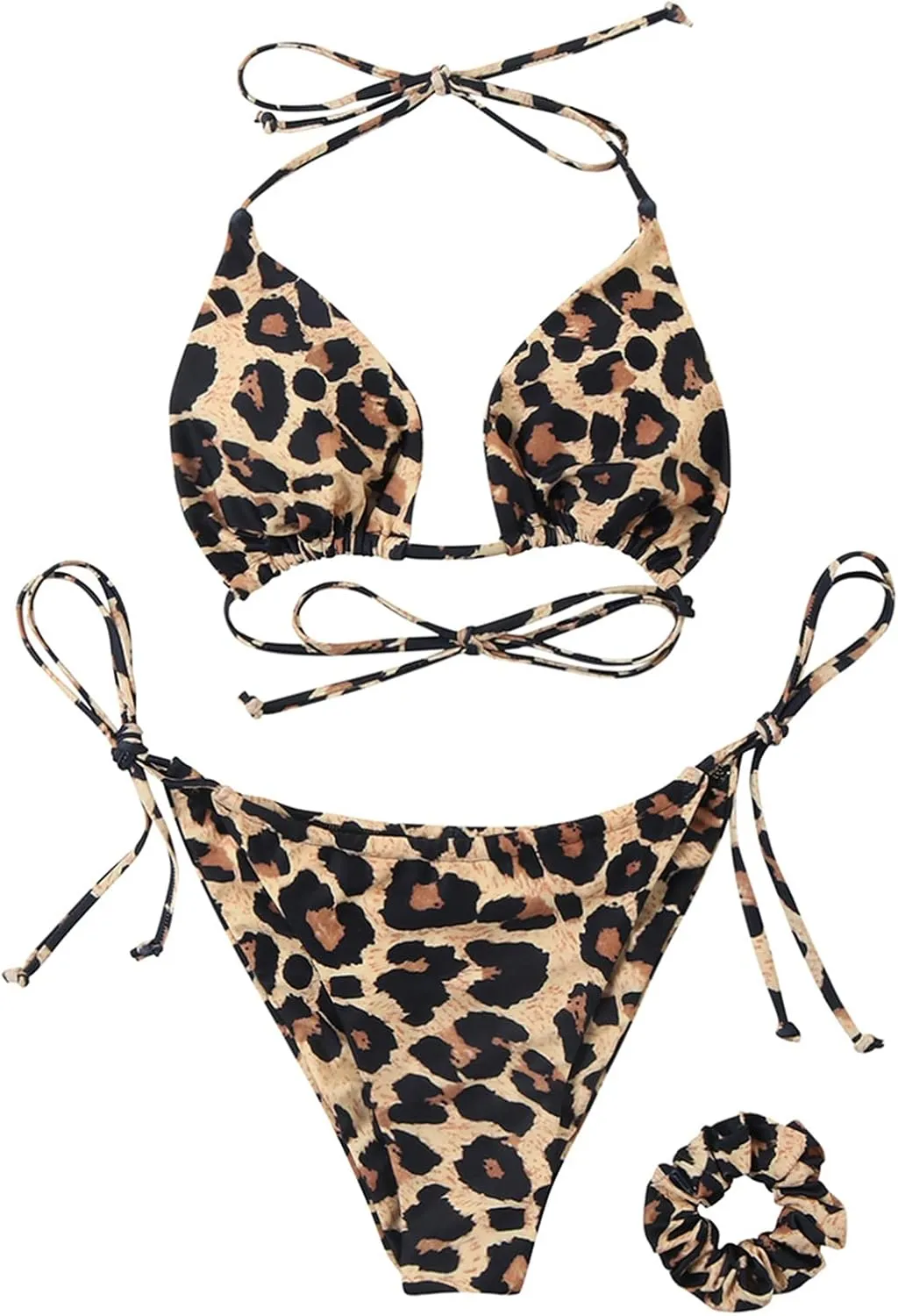 SUUKSESS Women String Bikini Set Tie Side Thong Sexy Halter Swimsuits 2 Pieces