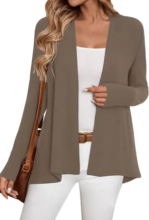 Sweet Hearts Long Sleeve Black Cardigan for Women- Lightweight Open Front Knit Sweaters Womens Kimonos Fall Duster