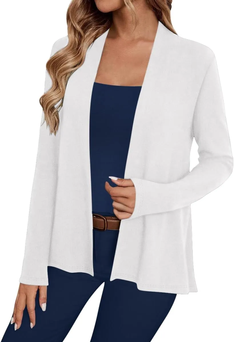 Sweet Hearts Long Sleeve Black Cardigan for Women- Lightweight Open Front Knit Sweaters Womens Kimonos Fall Duster