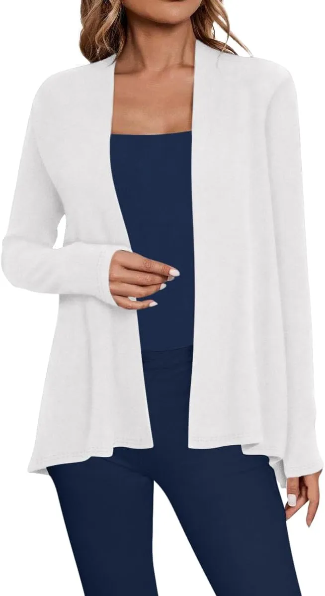 Sweet Hearts Long Sleeve Black Cardigan for Women- Lightweight Open Front Knit Sweaters Womens Kimonos Fall Duster