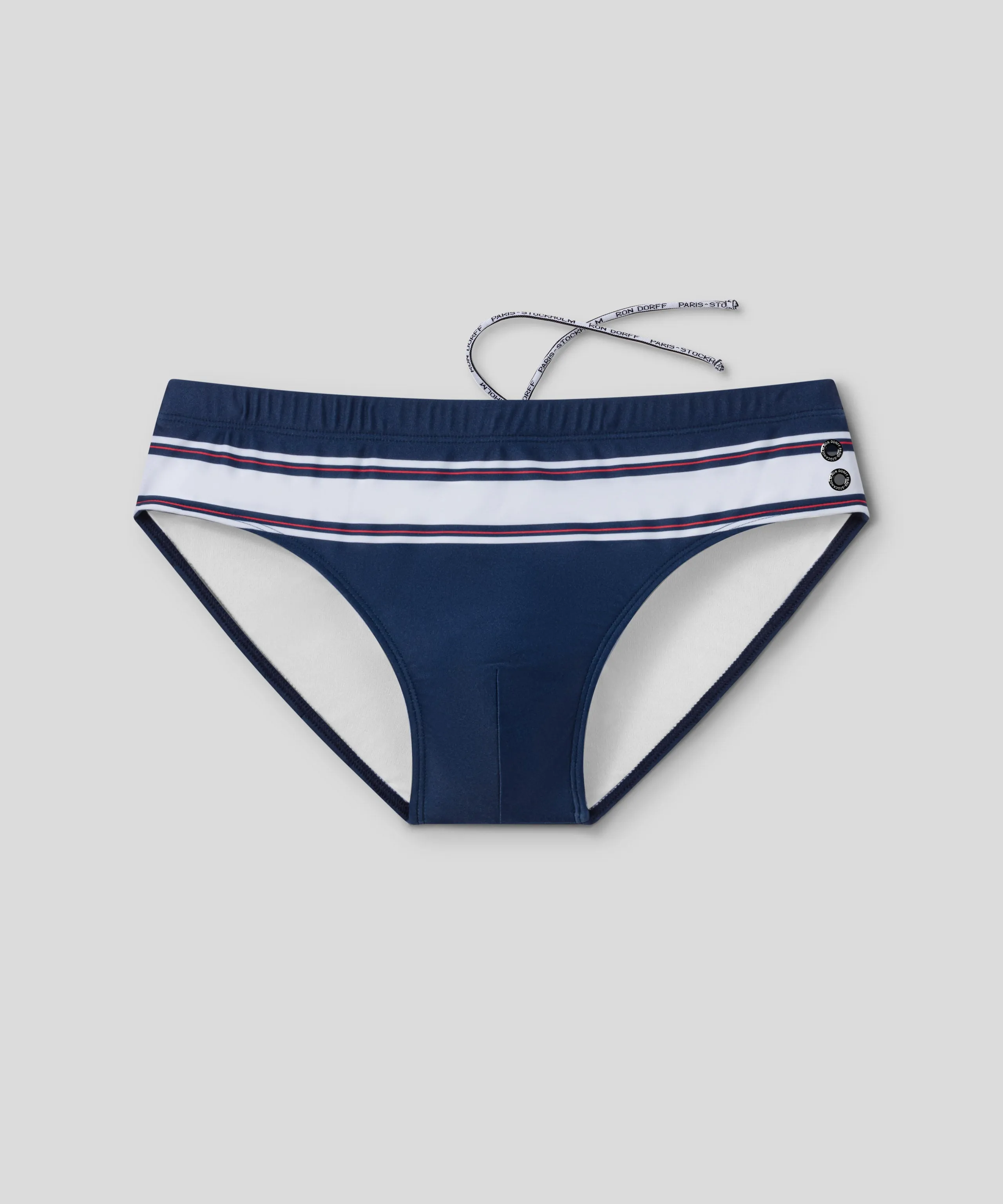 Swim Briefs Horizontal w. Stripes: Navy