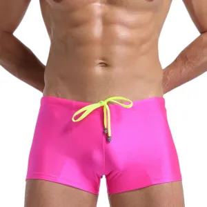 Swim Trunks Men Low Waist 80s 90s Vintage Retro Swim Briefs Drawsting Elastic Stretch Bathing Suit Stage Clubwear