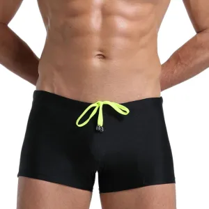Swim Trunks Men Low Waist 80s 90s Vintage Retro Swim Briefs Drawsting Elastic Stretch Bathing Suit Stage Clubwear