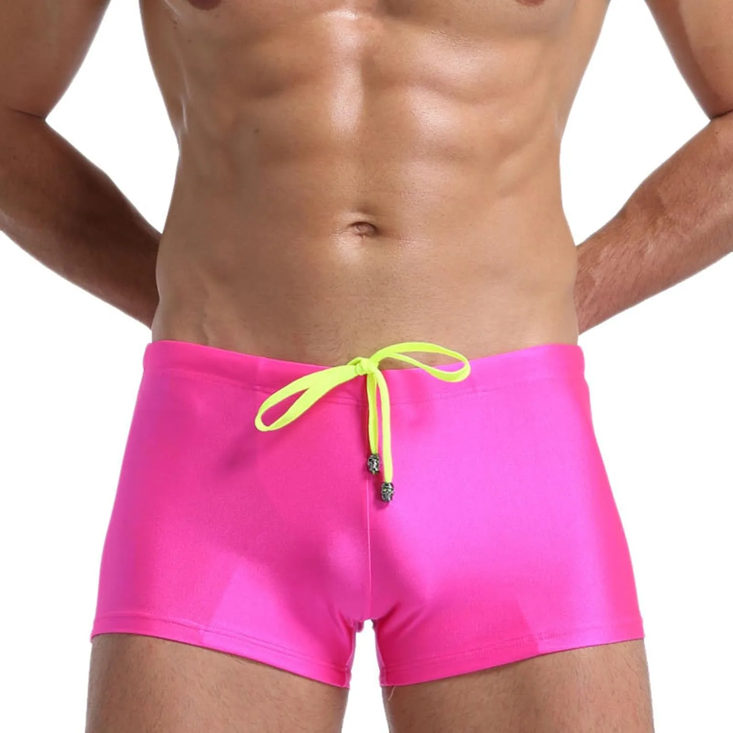 Swim Trunks Men Low Waist 80s 90s Vintage Retro Swim Briefs Drawsting Elastic Stretch Bathing Suit Stage Clubwear