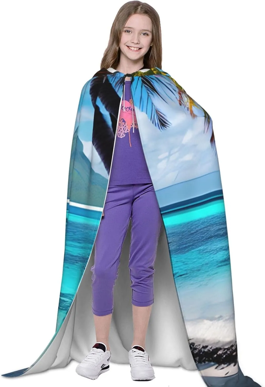 Tahiti Beach Hooded Cloak Coat Winter Warm Long Cloak Cosplay Costumes Outerwear Carnivals Hoodies Capes